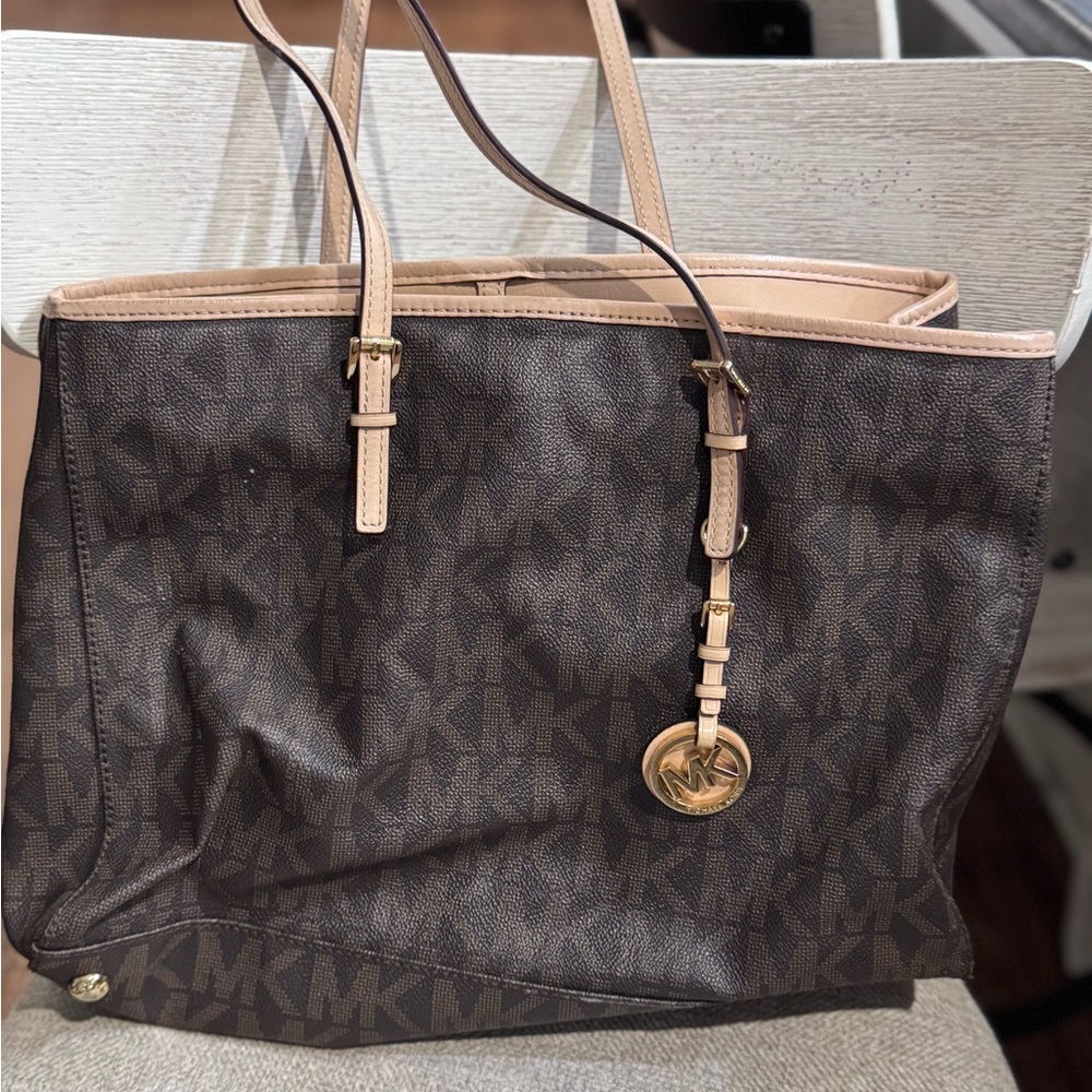 Michael Kors Dark Brown and Tan Tote